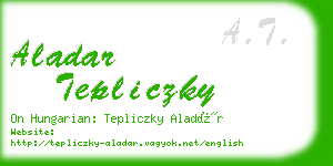 aladar tepliczky business card